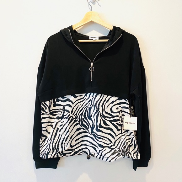 Superdown Tilly Zip Up Jacket NWT Zebra Print - Picture 5 of 8